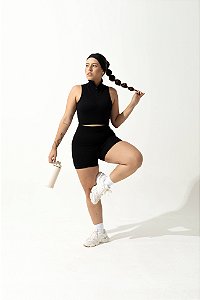 Conjunto short zíper fit bc preto