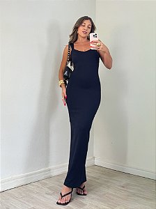 Vestido basic poliamida preto