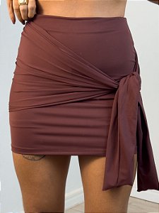 Short saia sublime marrom