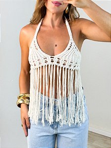 Top crochê biquini franjas