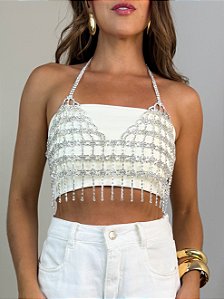 Top pedras brilhantes prata