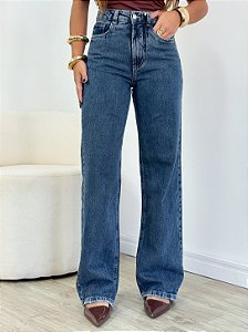 Calça jeans stella escura reta