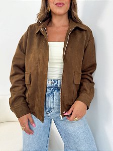 Jaqueta suede marrom