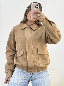 Jaqueta suede nude