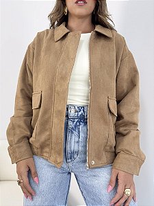 Jaqueta suede nude