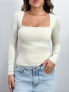 Blusa Holy Manga Longa Areia