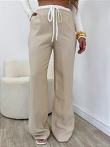 Calça Virginia Cós Duplo Areia