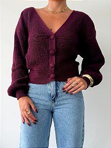 Tricô Maria Botões Marsala