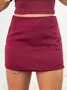 Short saia basic marsala