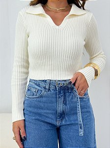 Tricô Gola Polo Basic Off