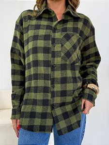 Camisa xadrez flanelada verde