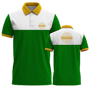 Camiseta Pólo com Recorte Mod: 063 | Estampa Localizada