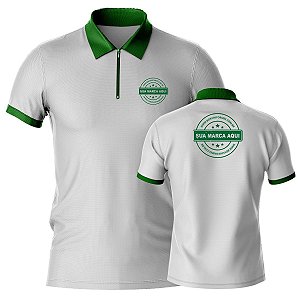 Camiseta Pólo com zíper | Estampa Localizada