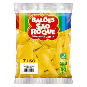 Balão São Roque Imperial n°7 Liso Amarelo Citrino