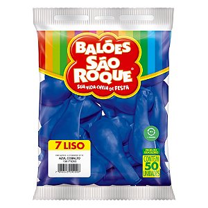 Balão São Roque Imperial n°7 Liso Azul Cobalto