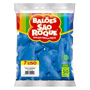 Balão São Roque Imperial n°7 Liso Azul Turquesa