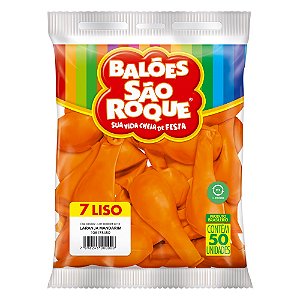 Balão São Roque Imperial n°7 Liso Laranja  Mandarim