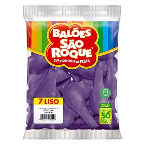 Balão São Roque Imperial n°7 Liso Rosa Roxo Uva