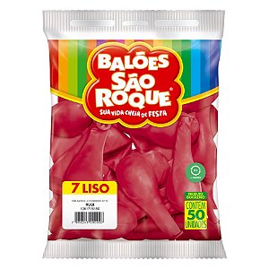Balão São Roque Imperial n°7 Liso Rosa Rubi