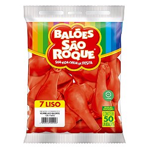 Balão São Roque Imperial n°7 Liso Vermelho Quente