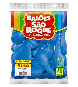 Balão São Roque Imperial n°9 Liso Azul Turquesa