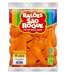 Balão São Roque Imperial n°9 Liso Laranja Mandarim