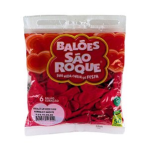 BALÃO SÃO ROQUE N°6 CORAÇÃO VERMELHO QUENTE