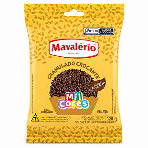 Granulado Crocante Sabor Chocolate Mil Cores Mavalério 120gr
