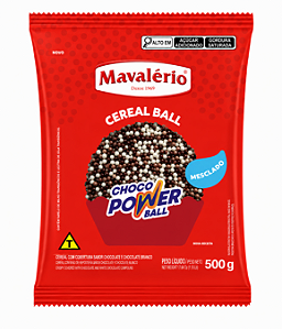 Choco Power Ball Micro Sabor Chocolate e Chocolate Branco Mavalério 500gr