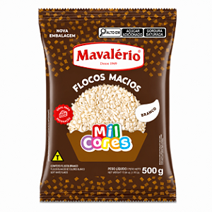 Flocos Macios Branco Mil Cores Mavalério 500gr