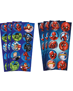 Adesivos Redondos Marvel Regina Festas
