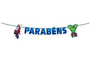 Faixas Parabéns Marvel Regina Festas