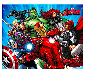 Painel Plástico Vingadores Animação 100x78cm Regina Festas