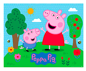 Painel Plástico Peppa Pig Clássica 100x78cm Regina Festas