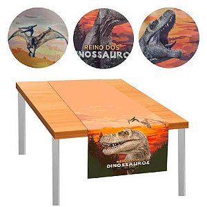 Trilho De Mesa De Tecido 40x200cm Dinossauro Regina Festas
