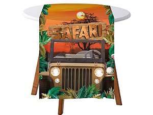 Trilho De Mesa De Tecido 40x200cm Festa Safari Regina Festas