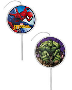 Velas Planas Pick Adesivadas Marvel Regina Festas