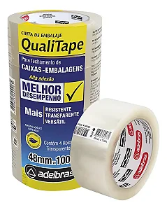 Fita Adesiva Transparente Qualitape 48mm x 100m Adelbras