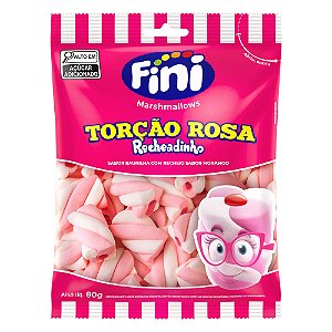 Marshmallow Torção Rosa Recheadinho 80gr Fini