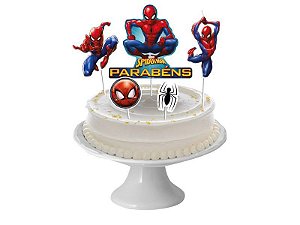 Decoração De Bolo Homem-Aranha Animação Regina Festas