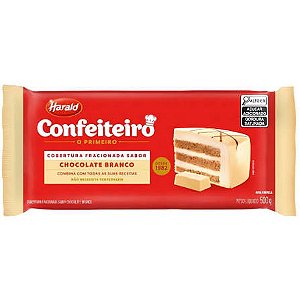 Cobertura Confeiteiro Chocolate Branco Em Barra Harald 500gr
