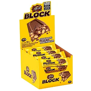 Chocolate Arcor Block Ao Leite Com Amendoim 38gr C/20