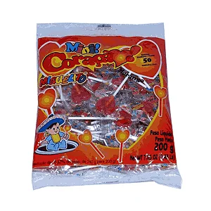Pirulito Miguelito Mini Coração Morango 200gr