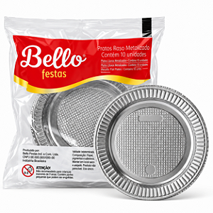 Prato Raso 18cm Branco Bello Festas C/10