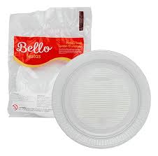 Prato Raso 21cm Branco Bello Festas C/10