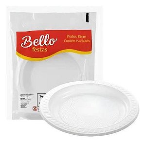 Prato Raso 26cm Branco Bello Festas C/10
