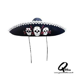 Chapéu Sombrero Mexicano -Caveira 
