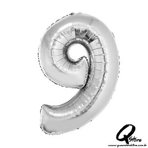Balão Metalizado Prata Nº9 - 41cm