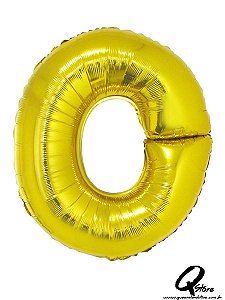 Balão Metalizado Dourado Letra O- 41cm