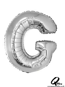 Balão Metalizado Prata Letra G- 41cm